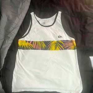 White Quicksilver Tank Top with palm trees